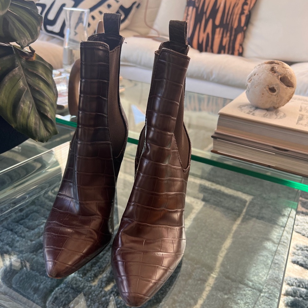 Steve Madden croc faux leather boots